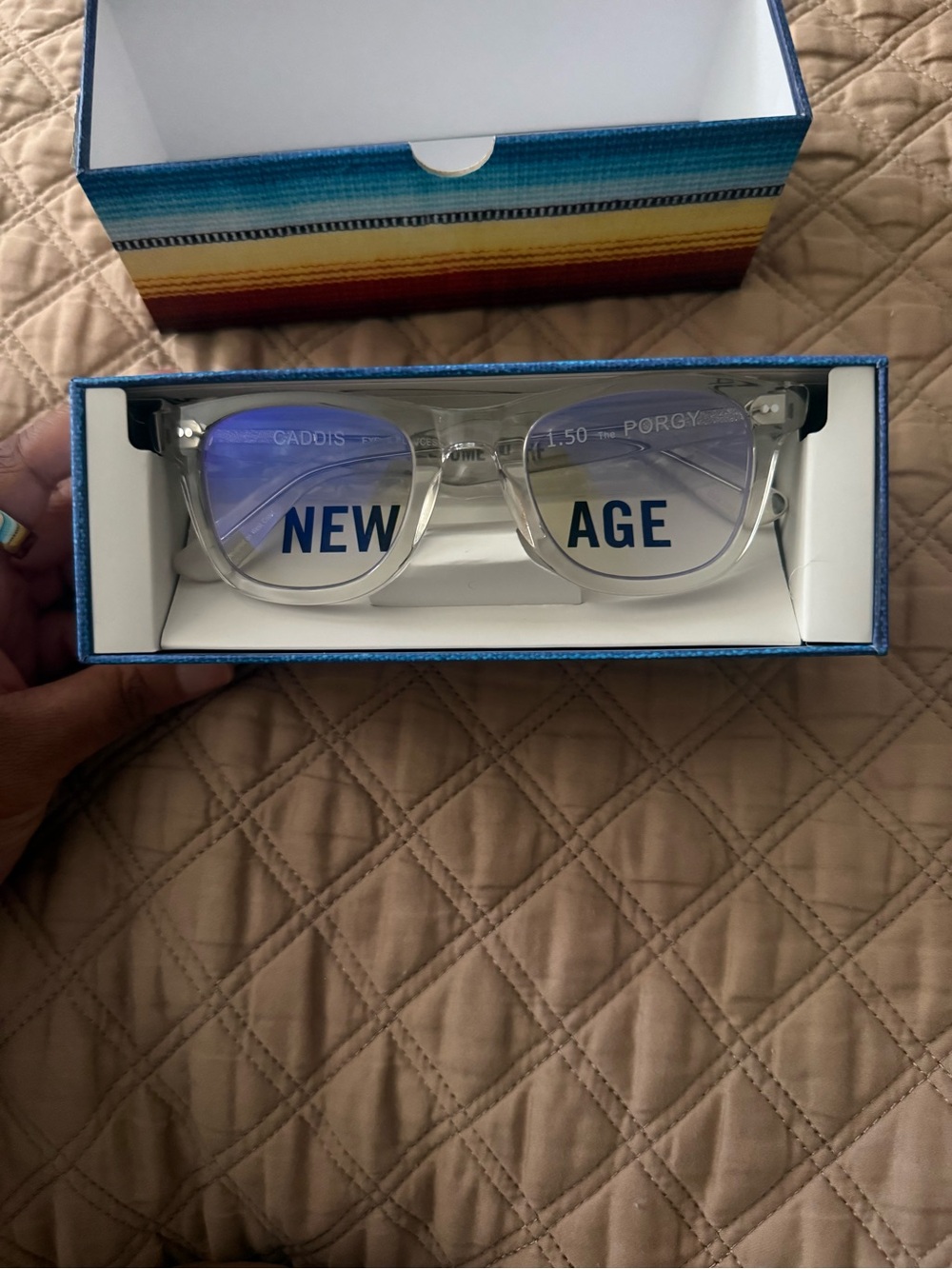 Clear Blue Light Blocking Glasses - Clear Frame, Blue Lenses